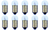 Box of 10 #51 Lamp Bulb Lightbulb, 7.5V, 1.65W, BA9s