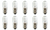 Box of 10 Bulbs 3T4 Light Bulb, 3 Watt 48V, T4, Candelabra E12 Base, 3W
