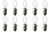 Box of 10 Bulbs 3T4.5 Light Bulb, 3 Watt 12V, T4.5, Candelabra E12 Base, 3W