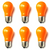 6 pcs Orange Bulb 15 Watt, 130 Volt, A15, 15A15/O/130V, Signs / Displays / Party