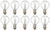 10 pack Bulb 5W, 120V, G9.5, Candelabra E12 Base, 5 Watt, 120 Volt, Decor