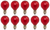10 Pack Red Bulbs 10W, 120V, G9.5, Candelabra (E12), 10 Watt, 31mm dia, Decor