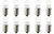 Box of 10 Bulbs 4T4.5 Light Bulb, 4 Watt 120V, T4.5, Candelabra E12 Base, 1.56"