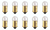 Box of 10 #1445 Lamp Bulb Lightbulbs 14.4V 1.87W 0.13A BA9s