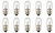 Box of 10 Bulbs 15T4 Light Bulb, 15 Watt 130V, T4, Candelabra E12 Base, 15W
