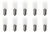 Box of 10 Bulbs 6T5.5 Light Bulb, 6 Watt 24V, T-5 1/2, E14 Intermediate Base