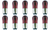 Box of 10 Bulbs 6 Watt 130 Volt Bayonet Base BA15d Transp. Red 130V 6W 6S-6