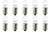 Box of 10 Bulbs 6T4.5 Light Bulb, 6 Watt 130V, T4.5, Candelabra E12 Base, 6W