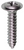 Tapping Screw #8 X 7/8" Phillips Oval Hex SEMS Flush, Chrome (Qty:100)