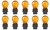 Box of 10 #3157NALL (3157 Natural Amber Long Life) Lamp Automotive Bulb