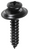 Tapping Screw #10 X 1", Phillips Oval #8 Head AB SEMS, Black (Qty:50)