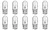 Box of 10 #193 Lamp Auto Bulb Automotive Lightbulbs 14V 4.62W 0.33A