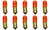Box of 10 #44O (#44 Orange) Lamp Auto Bulb Automotive Lightbulb, 6.3V, 1.58W, BA