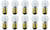 Box of 10 Bulbs #1228 32 V, 14.4 W, BA15d Base, S-8, EiKO