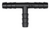 Hose Tee Connector 3/16", Triple-Barbed Ends, Nylon, Black (Qty: 10)