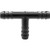 Hose Tee Connector 1/4", Triple-Barbed Ends, Nylon, Black (Qty: 10)