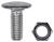 Bumper Bolt + Hex Nut, 3/8"-16 x 1", Stainless Steel Cap Pan Head (Qty: 25)