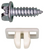#14 x 3/4" Slotted Hex Washer-Head License Plate Screw + Nylon Nut (Qty: 25)