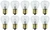 Box of 10 #1133 Lamp Automotive Bulb Auto Lightbulb 6.2V 24.24W BA15s