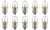 Box of 10 PR2 Miniature Flanged Flashlight Bulb, 2.38V, 1.19W