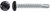 #10 x 1-1/4 Square Pan Self-Drilling TEK Zinc Black Painted Head (Qty: 100)