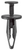 Fascia Retainer, Black, 15mm Head Diameter, for Chrysler, GM & Ford (Qty: 50)