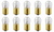 Box of 10 #209 Lamp Auto Bulb Automotive Lightbulb 6.5V 11.57W 1.78A BA15s