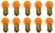Box of 10 #1895A Lamp 1895 Amber Auto Bulb Lightbulb 14V 3.78W 0.27A BA9s