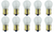 Box of 10 #1591IF Internally Frosted Lamp Auto Bulb 28V 17W 0.61A BA15s