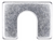 Shim 1/8" thick,2" x 1-1/2" x 1/8" With 3/4" Slot, Zinc (Qty: 50)