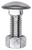 Bumper Bolt & Lock Nut, 3/8-16 x 7/8", Stainless Steel Cap, Zinc (Qty: 25)