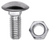 Bumper Bolt & Lock Nut, 3/8-16 x 7/8", Stainless Steel Cap, Zinc (Qty: 25)