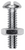 Round Head Stove Bolt With Hex Nut 3/16" x 3/4" (Qty: 100)