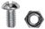 Round Head Stove Bolt 1/4" x 1/2" With Hex Nut (Qty: 100)