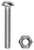 Round Head Stove Bolt 1/4" x 1-1/2" With Hex Nut (Qty: 100)