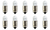 Box of 10 #334 Auto Bulbs Automotive Truck Aircraft, 28V, 1.12W, Midget Groove