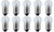 Box of 10 #433 Miniature Bulbs 18V 0.25A