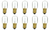 Box of 10 #500 Miniature Bulbs 9.84V 0.5A 5W