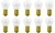Box of 10 #93IF 93 Intern. Frosted Lamp Auto Bulb 12.8V 13.3W BA15s