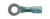16-14 AWG (Blue) Crimp+Seal Ring Terminal, 1/4" Stud, Shrink Sleeve (Qty 50)