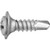 Tapping Screw #8-18 x 5/8" Phillips Oval Flush Wash SEMS TEK, Chrome (Qty: 100)