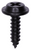 Tapping Screw #6 x 1/2, Phillips Flat Top Washer Head, Black (Qty: 100)
