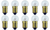 Box of 10 #1482 Lamp Bulb Lightbulbs 6V 2.7W 0.45A E10 base