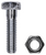 Battery Terminal Bolt, 1-1/4", with Hex Nut, 5/16"-18 Thread (Qty: 50)