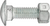Bumper Bolt & Lock Nut, 7/16"-14 x 1", Stainless Steel Cap, Zinc (Qty: 25)