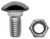 Bumper Bolt & Lock Nut, 7/16"-14 x 1", Stainless Steel Cap, Zinc (Qty: 25)