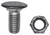 Bumper Bolt, 7-16"-14 x 1" with Lock Nut, Stainless Steel Cap (Qty: 25)