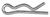 Hair Pin Cotter Pin, 3/16" ID, 1-3/16" Long, 0.07" Wire, Zinc (Qty: 100)
