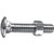 1/4" x 4" Carriage Bolt, Nut, Zinc, USS Coarse Thread, Grade 2 (Qty: 25)
