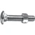 5/16" x 2" Carriage Bolt, Nut, Zinc, USS Coarse Thread, Grade 2 (Qty: 25)